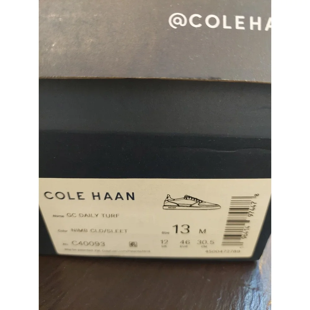 Cole Haan Men's Grand Court Daily Turf Sneaker Nimbus Cloud/Sleet 13M NEW! $129